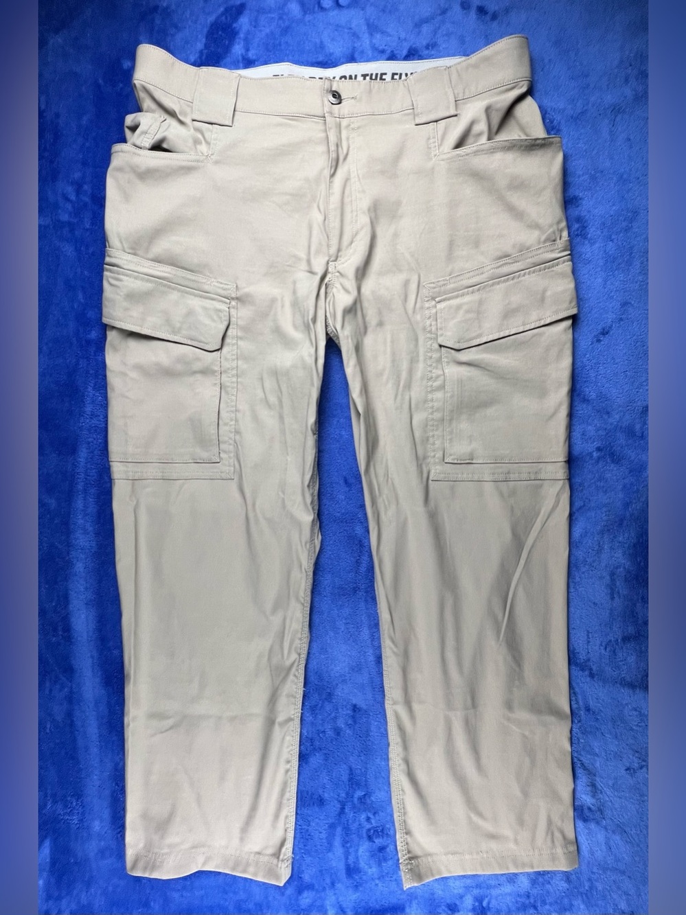 Duluth Trading Flex Dry On The Fly Cargo Pants Mens 38x30 Beige Relaxed Outdoor